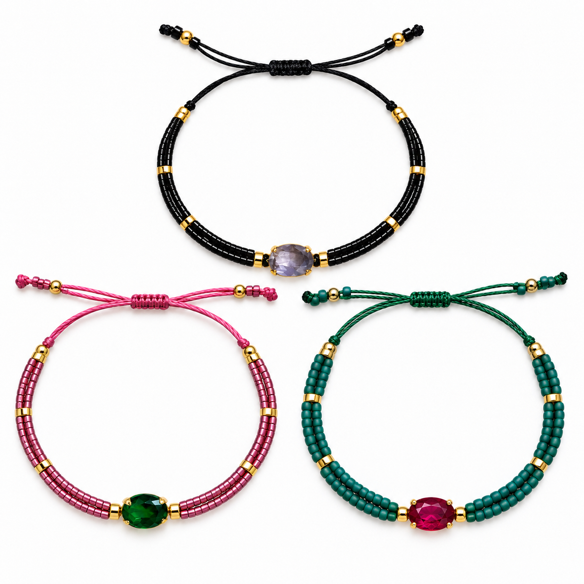 Pulseira Miçanga e Cristais